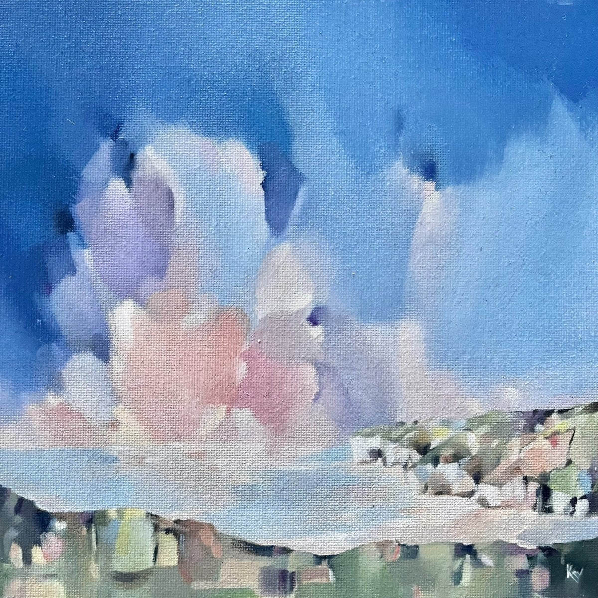 A Quiet Flamborough Head original oil painting by Katherine Whitby