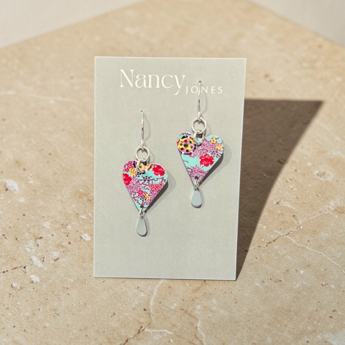 Atom Hearts Silver Drop Earrings - Nancy Jones_Just Makers