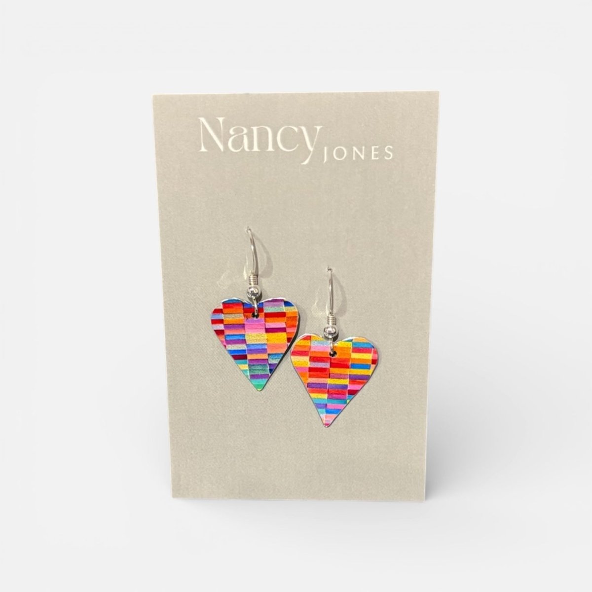 Candy Floss Heart Earrings - Nancy Jones_Just Makers