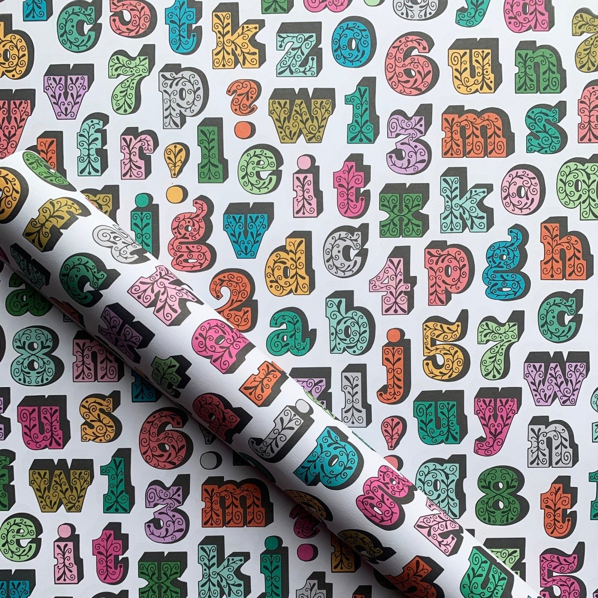 Carnival Letters and Numbers Wrapping Paper - Maggie Magoo Designs_Just Makers