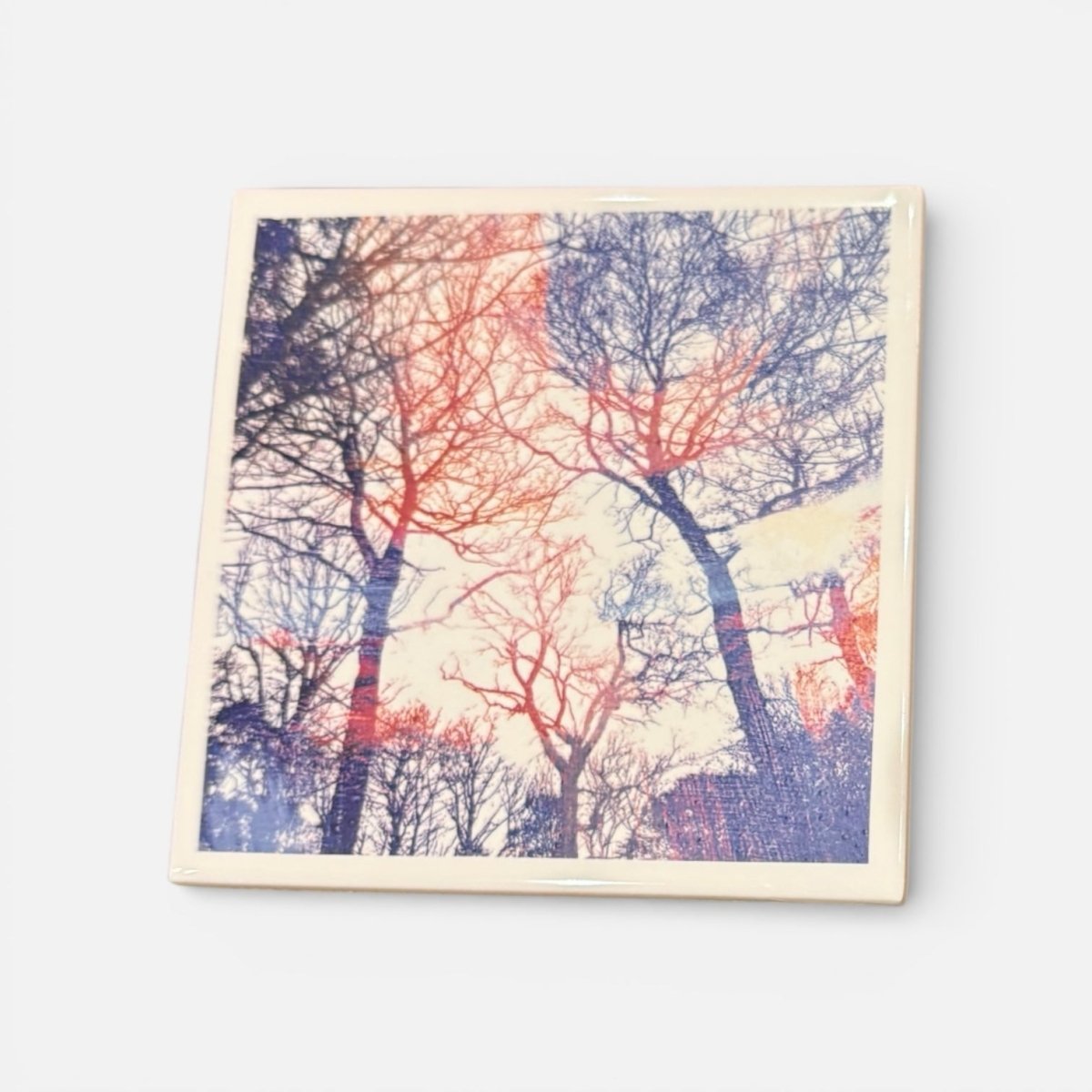 Ceramic Tile Coster with Tree Design - 830 Degrees_Just Makers