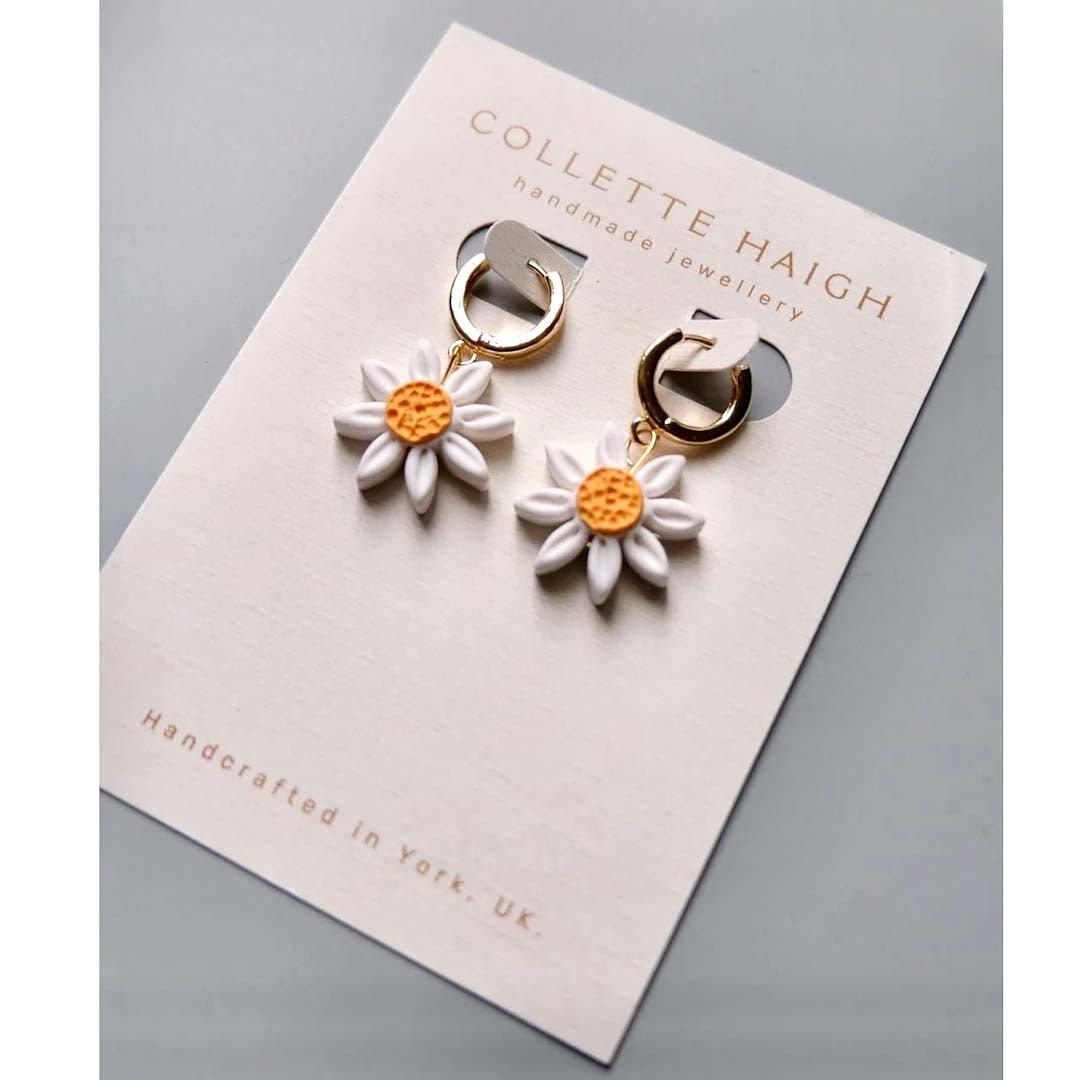 Daisy Huggie Earrings - CH Handmade_Just Makers