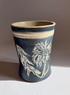 Dandelion stoneware bud vase by Yorkshire ceramic artist Ciara McClarence
