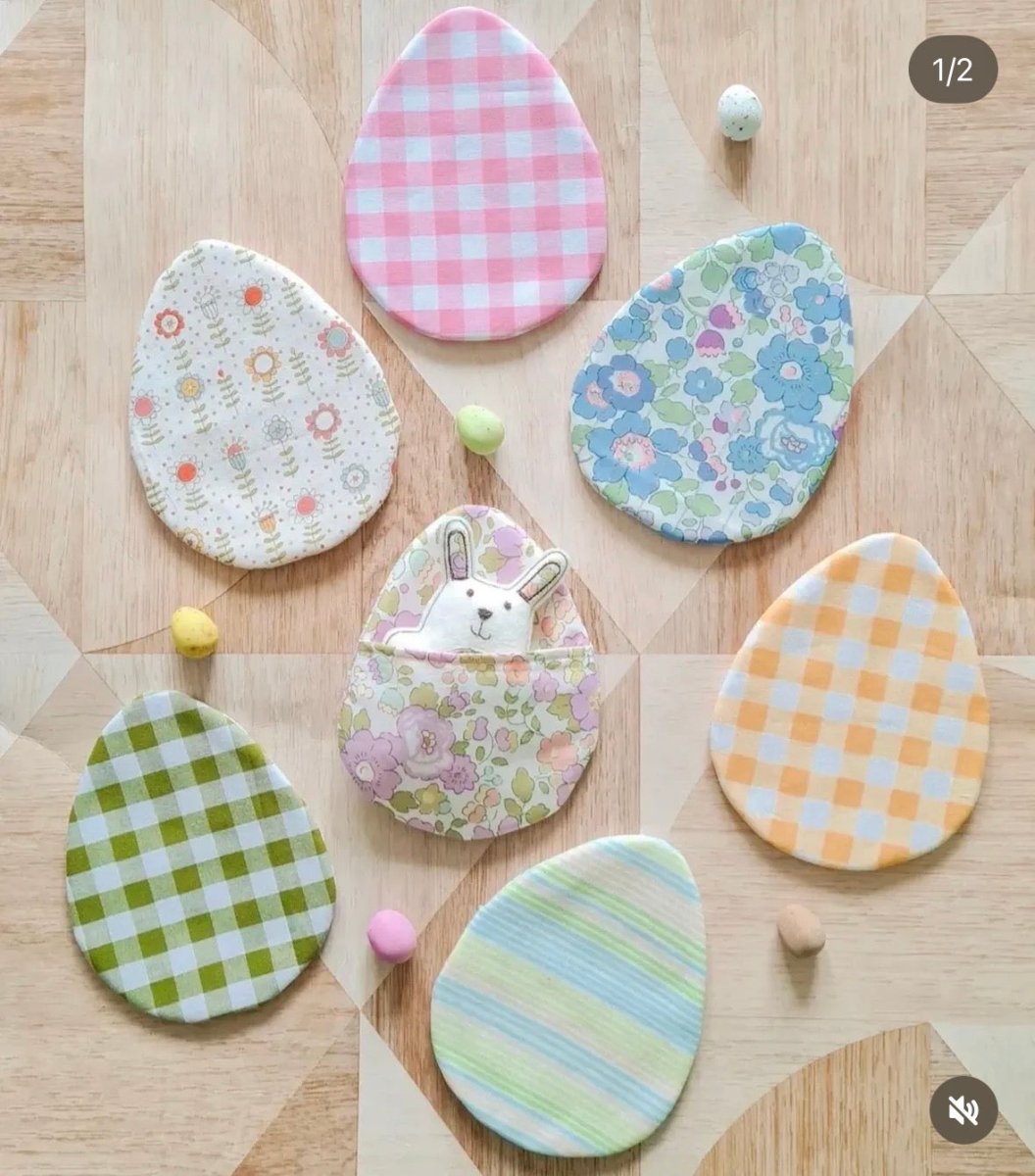 Fabric Egg Treat Pouch - Alice and Audrey_Just Makers