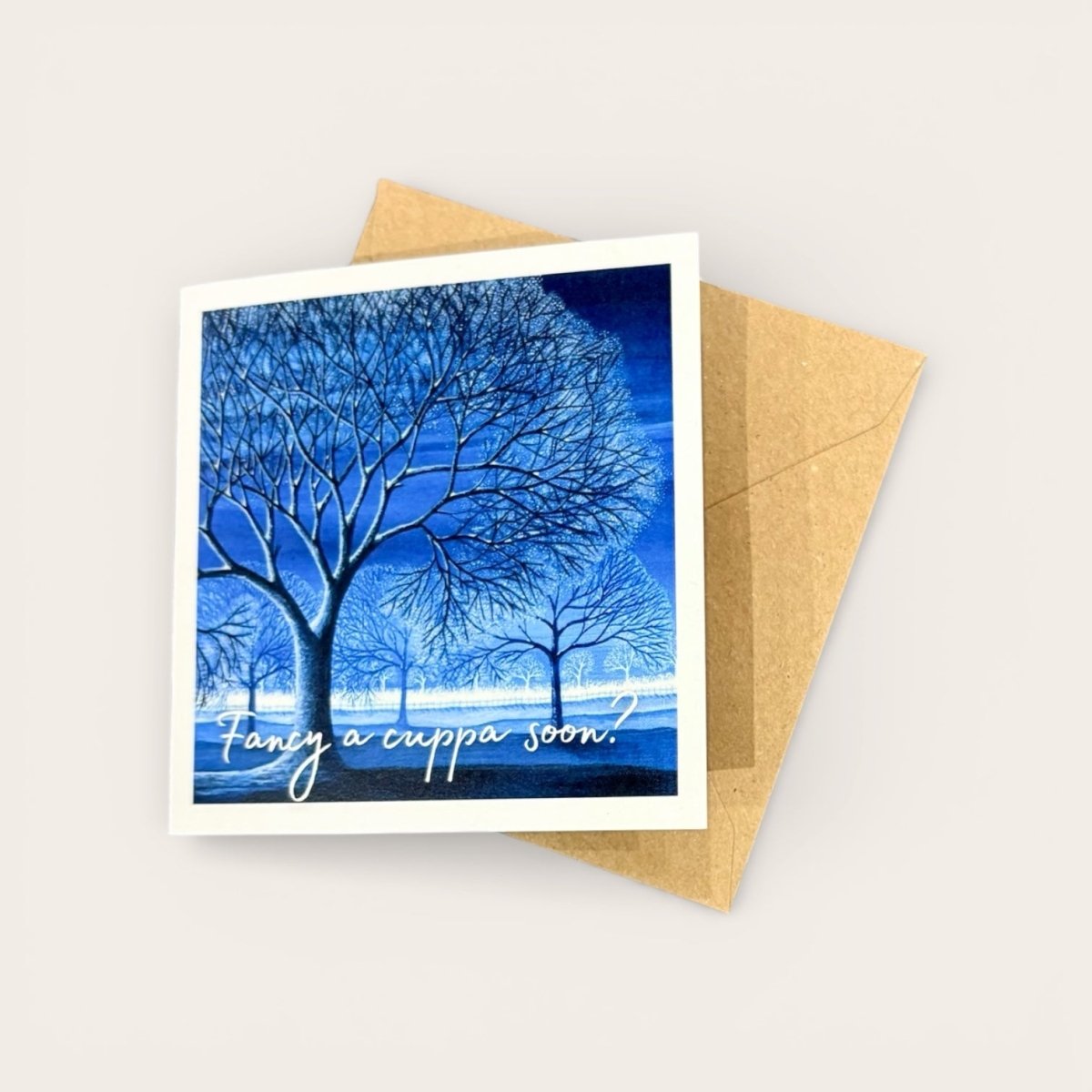 Greeting card with winter scene and &