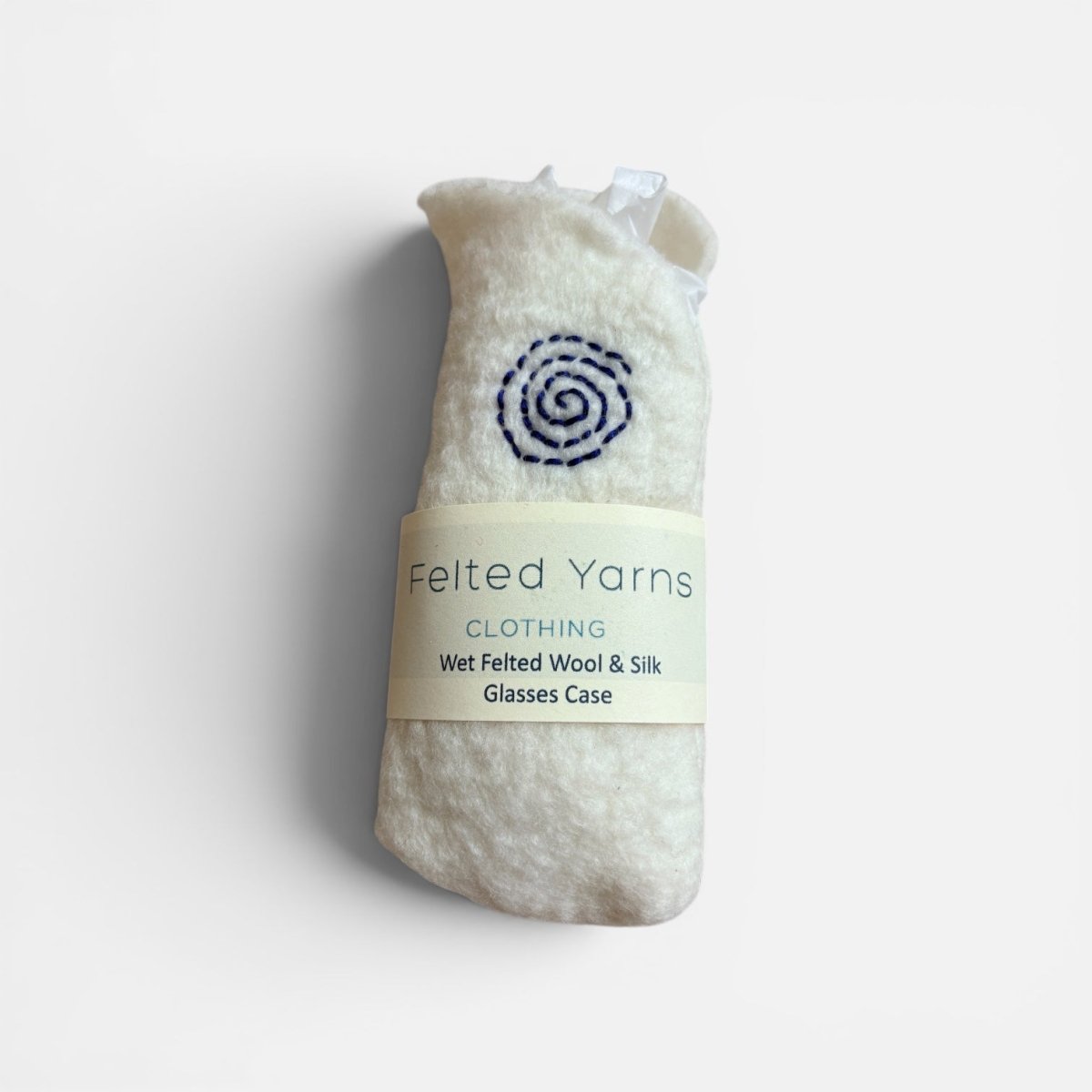 Wet felted wool and silk glasses case with &