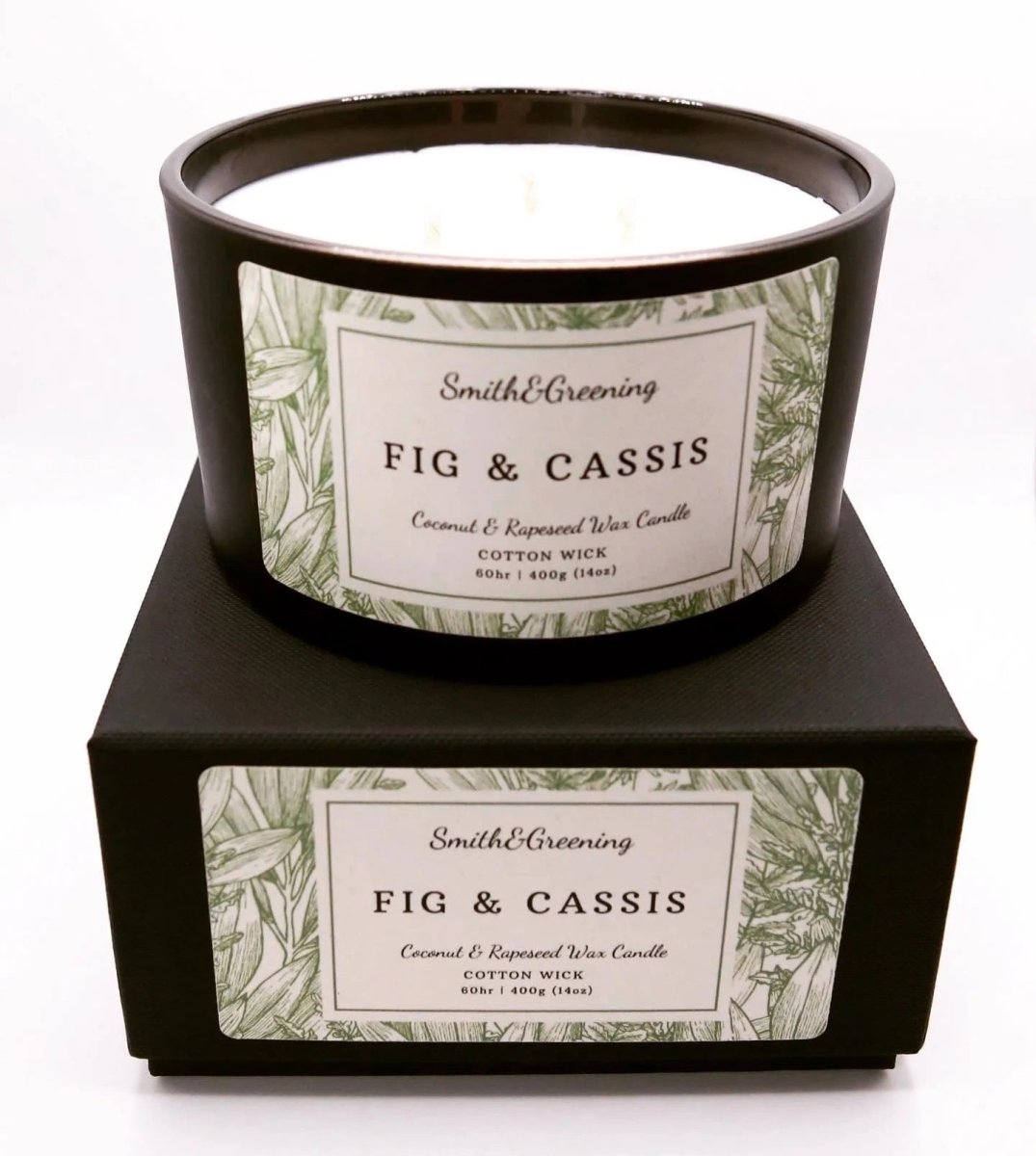Smith & Greening Fig & Cassis candle on a white background