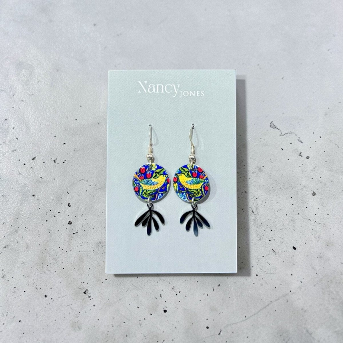 Fusion Strawberry Thief Earrings - Nancy Jones_Just Makers