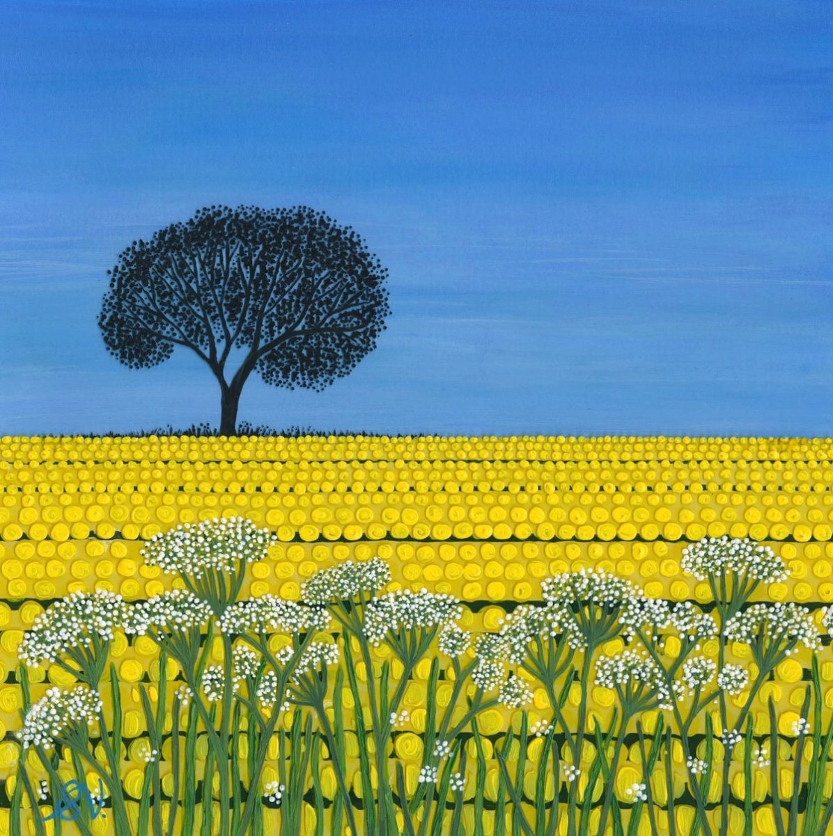 Golden Horizon Original Painting - Sarah Jane Nicholls_Just Makers