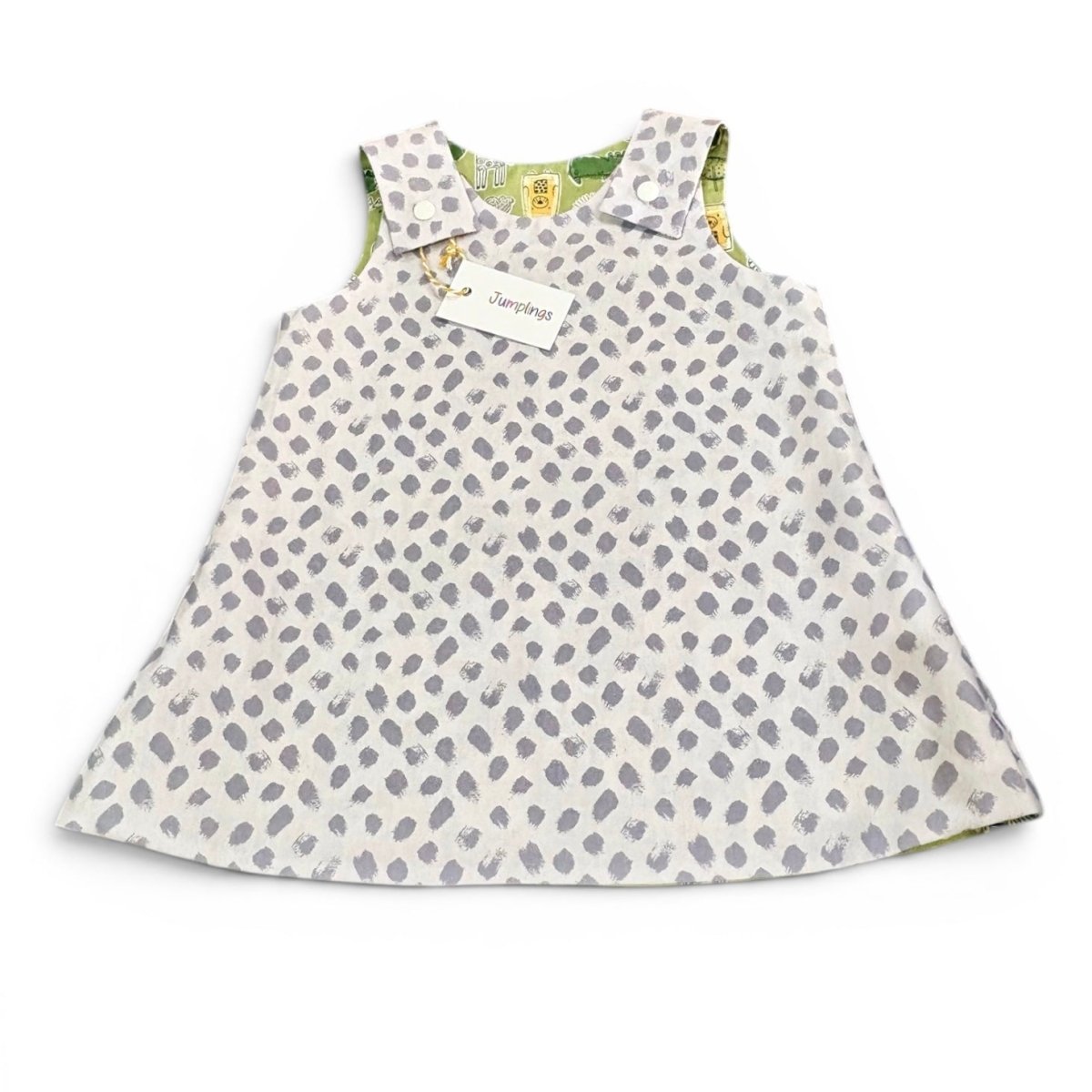 Green Jungle Reversible Dress 6-12 Months - Jumplings Clothes_Just Makers