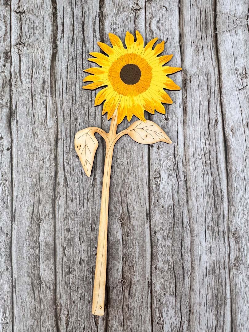 Hand Painted Sunflower Stem - Natty Deco_Just Makers