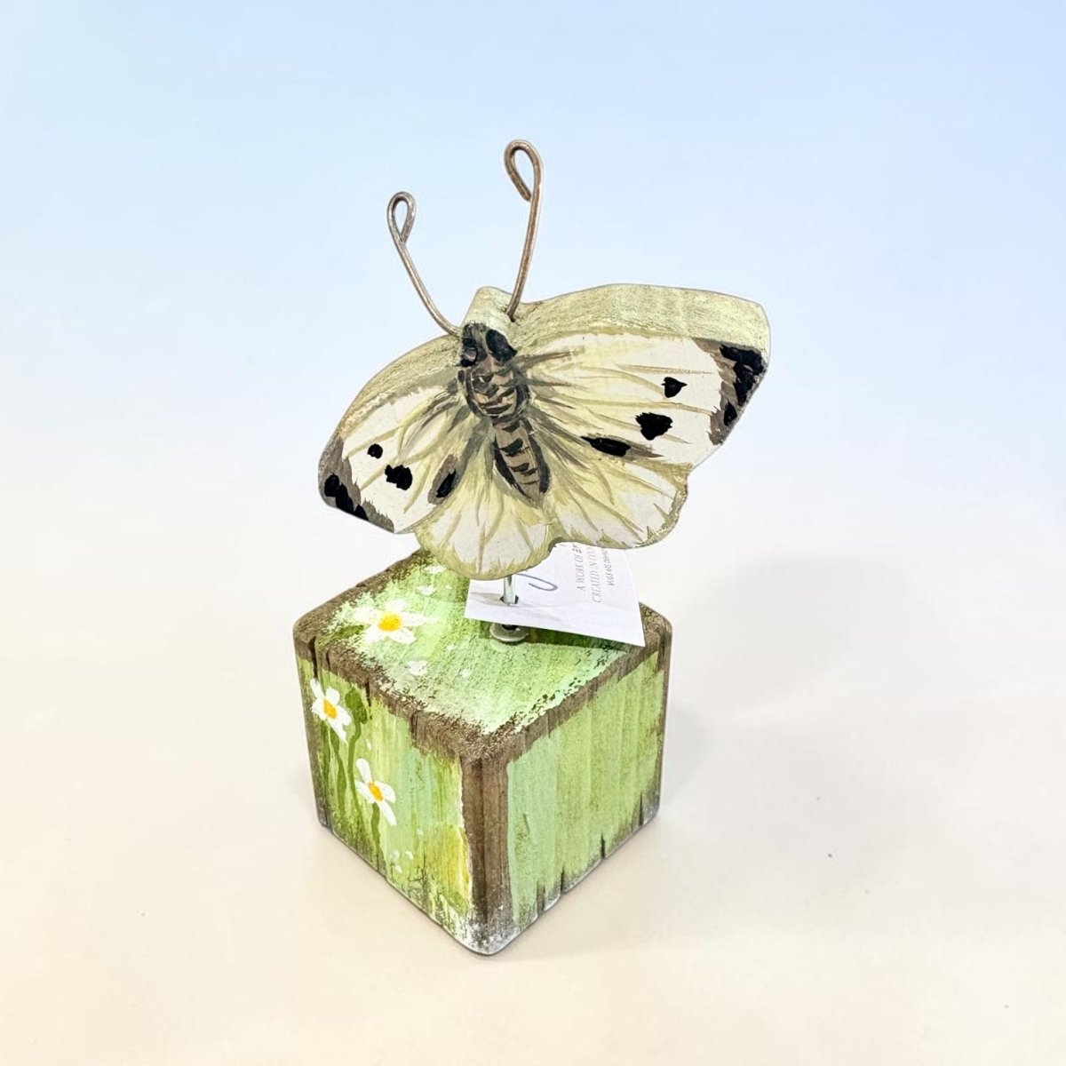 Hand Painted Wooden Butterfly on Stand - Jenny Blue Art_Just Makers