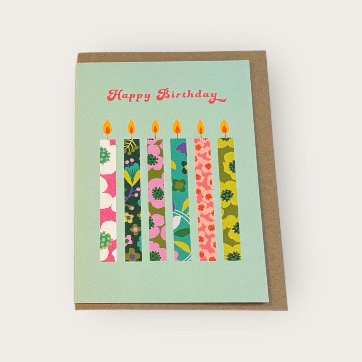 Happy Birthday Mint Candles Greeting Card - Maggie Magoo Designs_Just Makers