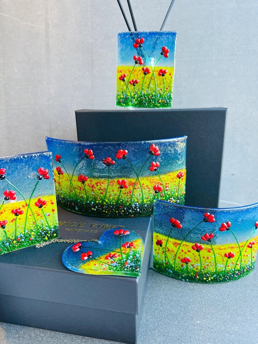 Poppy Fused Glass Range - Twice Fired Glass_Just Makers