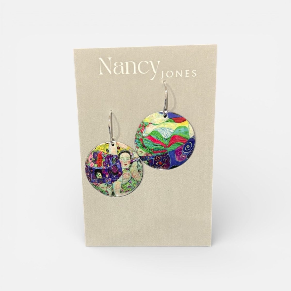 Purple Virgins Disc Earrings - Nancy Jones_Just Makers