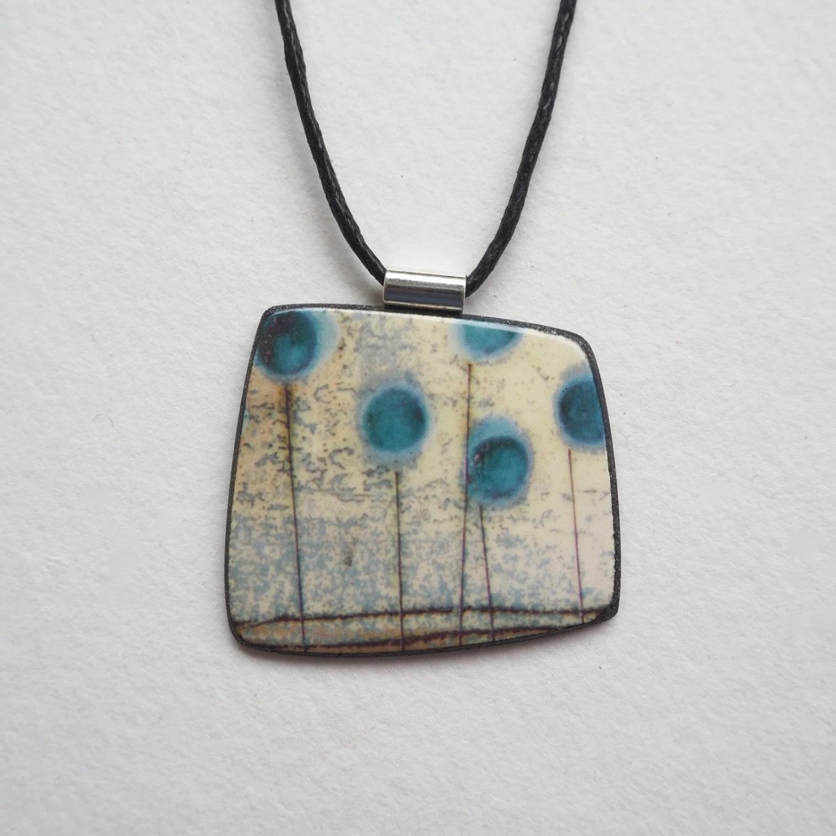 Seed Heads Elements Square Necklace - Karen Howarth Ceramics_Just Makers