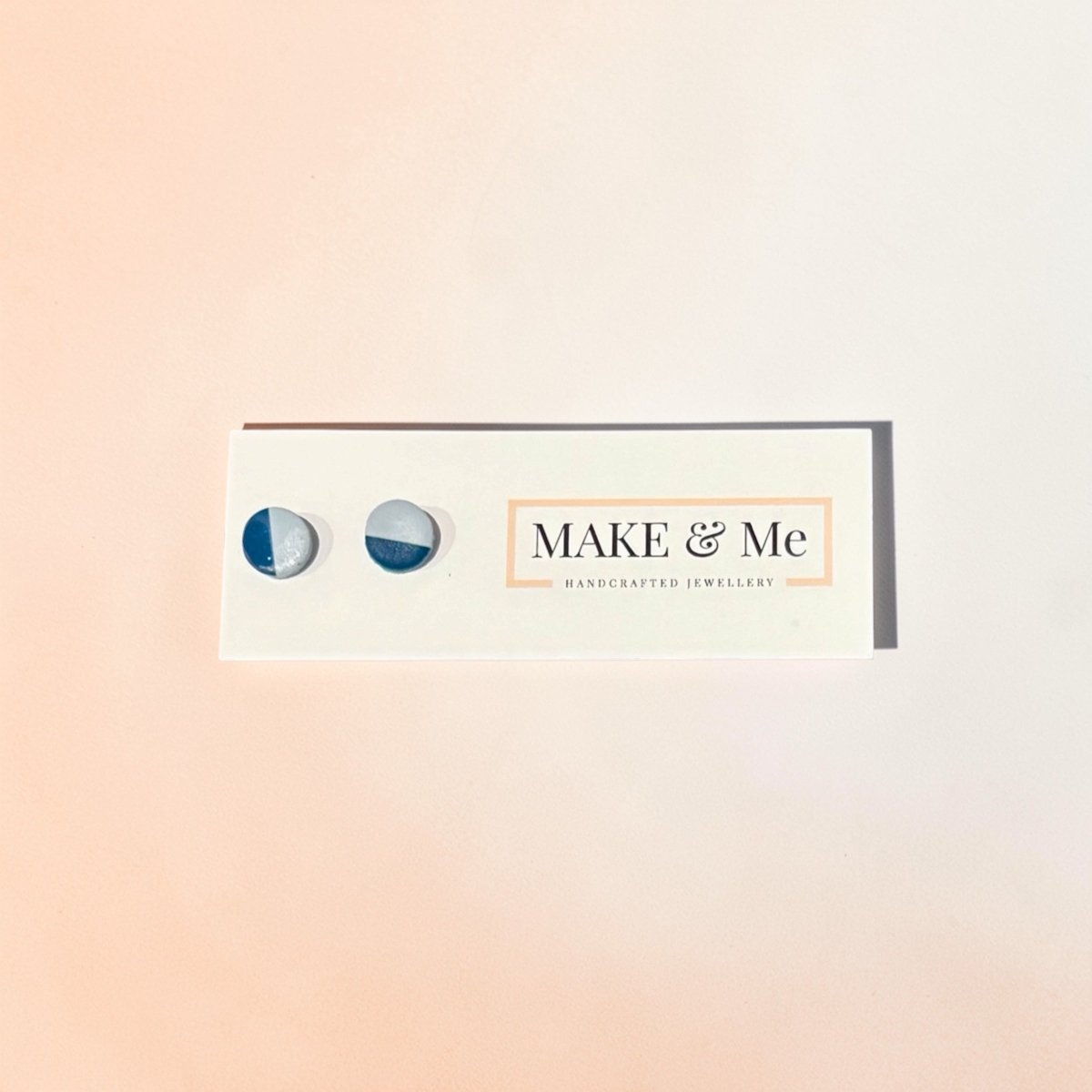 Small Two Tone Blue Studs - Make & Me_Just Makers