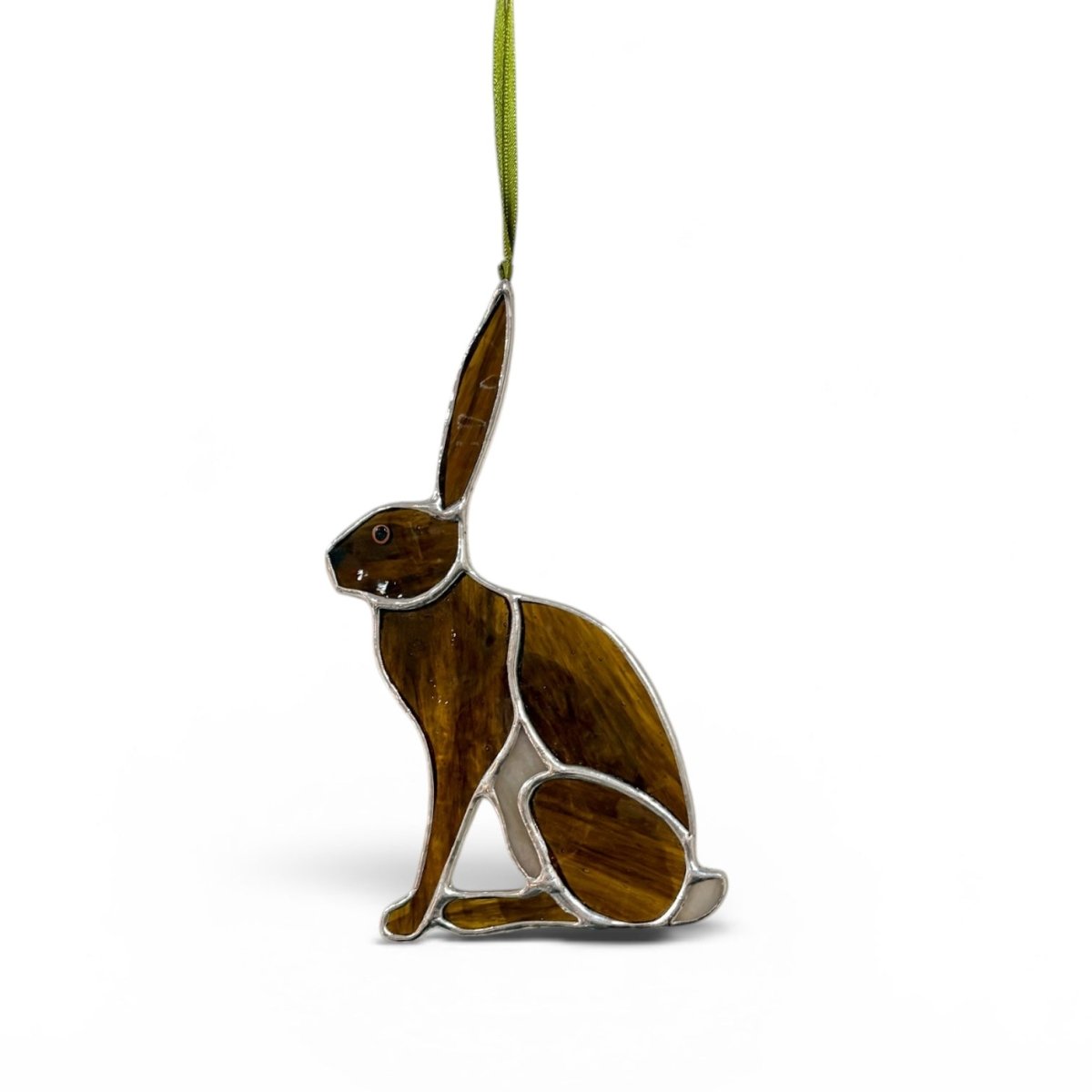 Stained Glass Sitting Hare Decoration - Dragonfly Glass Art_Just Makers