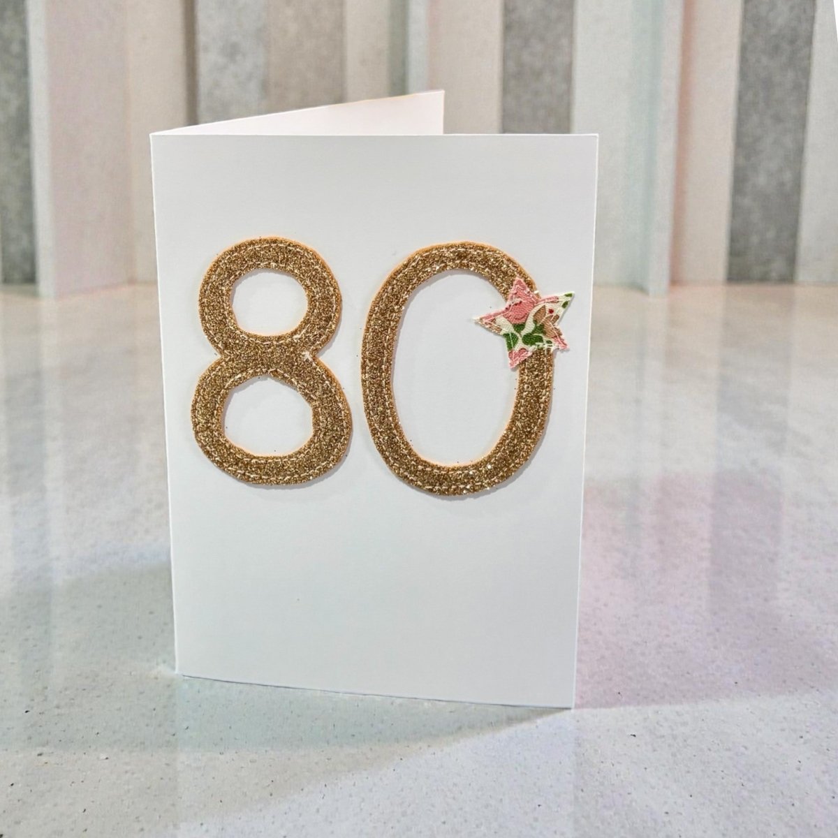 Greeting card with gold glitter &