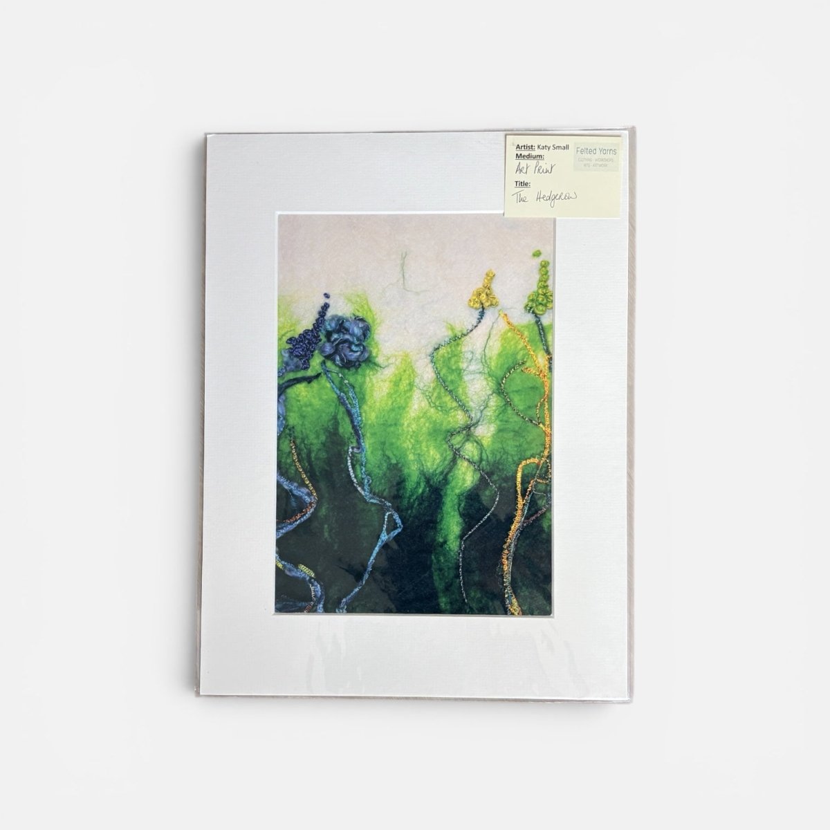 The Hedgerow Mounted Print - Felted Yarns_Just Makers