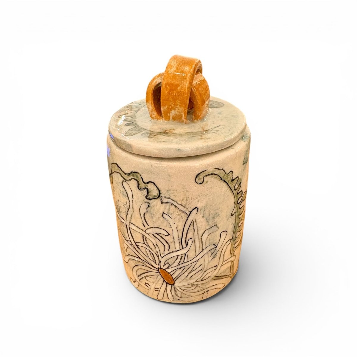 Whirlygig Lidded Jar - Kissed Frog Ceramics_Just Makers