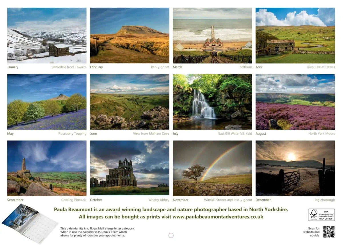 Yorkshire Scenes Photograph 2027 Calendar - Paula Beaumont Adventures_Just Makers1