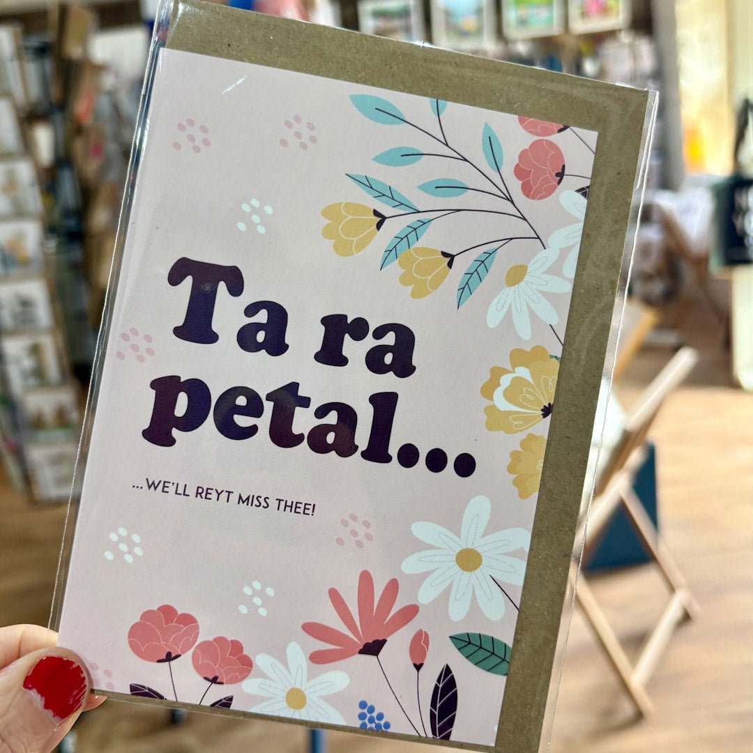 Ta ra petal greeting card_Just Makers