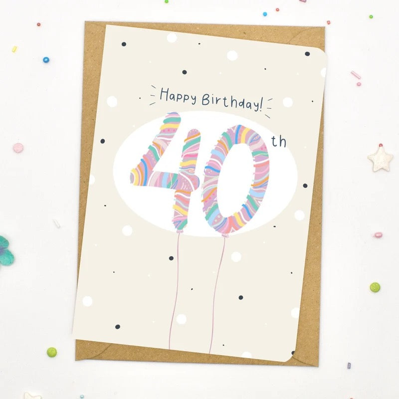 40th Birthday Card - Scribble &amp; Print Co_Just Makers