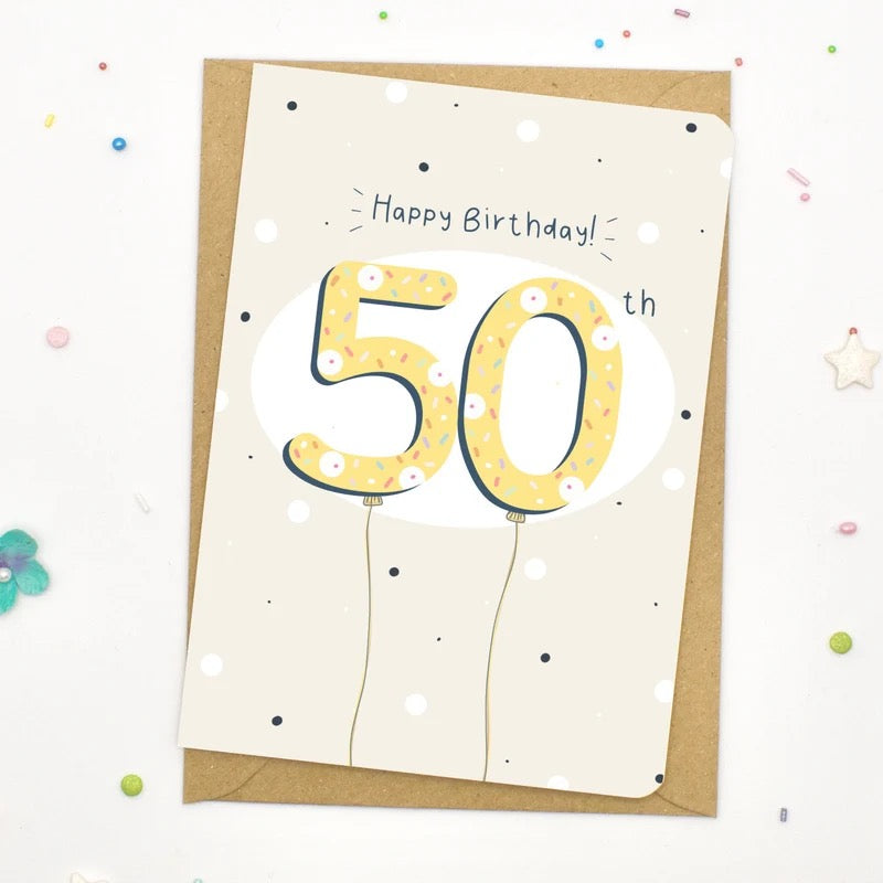 50th Birthday Card - Scribble &amp; Print Co_Just Makers
