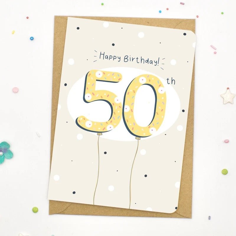 50th Birthday Card - Scribble &amp; Print Co - Just Makers Rachel of Scribble &amp; Print Co