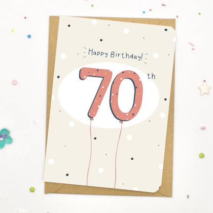 70th Birthday Card - Scribble &amp; Print Co_Just Makers