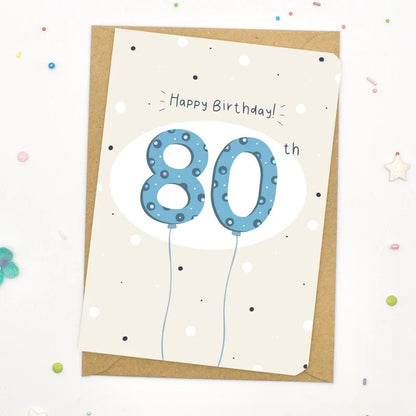 80th Birthday Card - Scribble &amp; Print Co_Just Makers