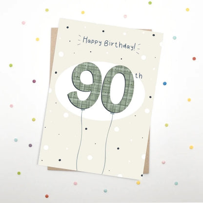 90th Birthday Card - Scribble &amp; Print Co_Just Makers