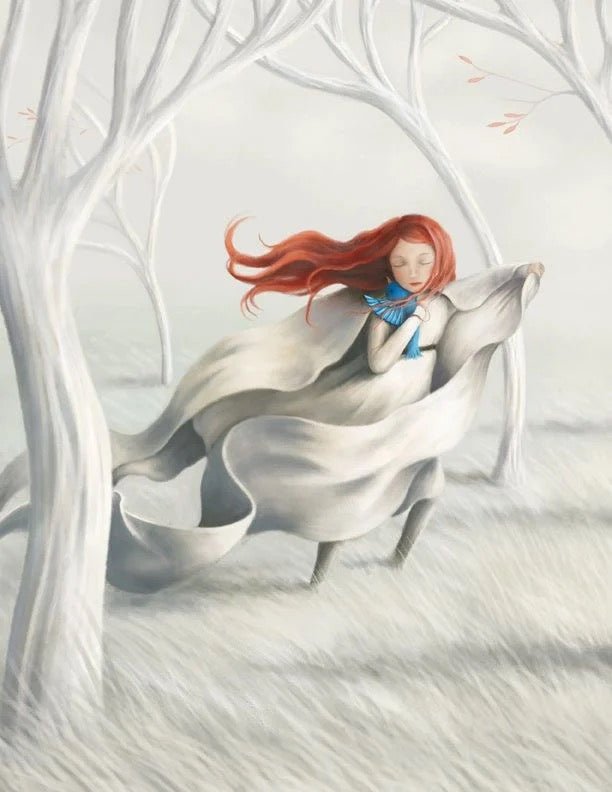 A Blue and Blustery Day Greeting Card Demelsa Haughton - Just Makers Demelsa Haughton Illustration