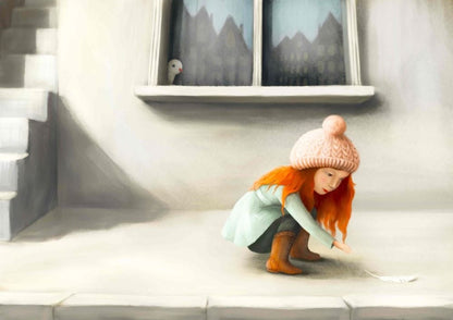 A Feathery Friend Greeting Card Demelsa Haughton_Just Makers