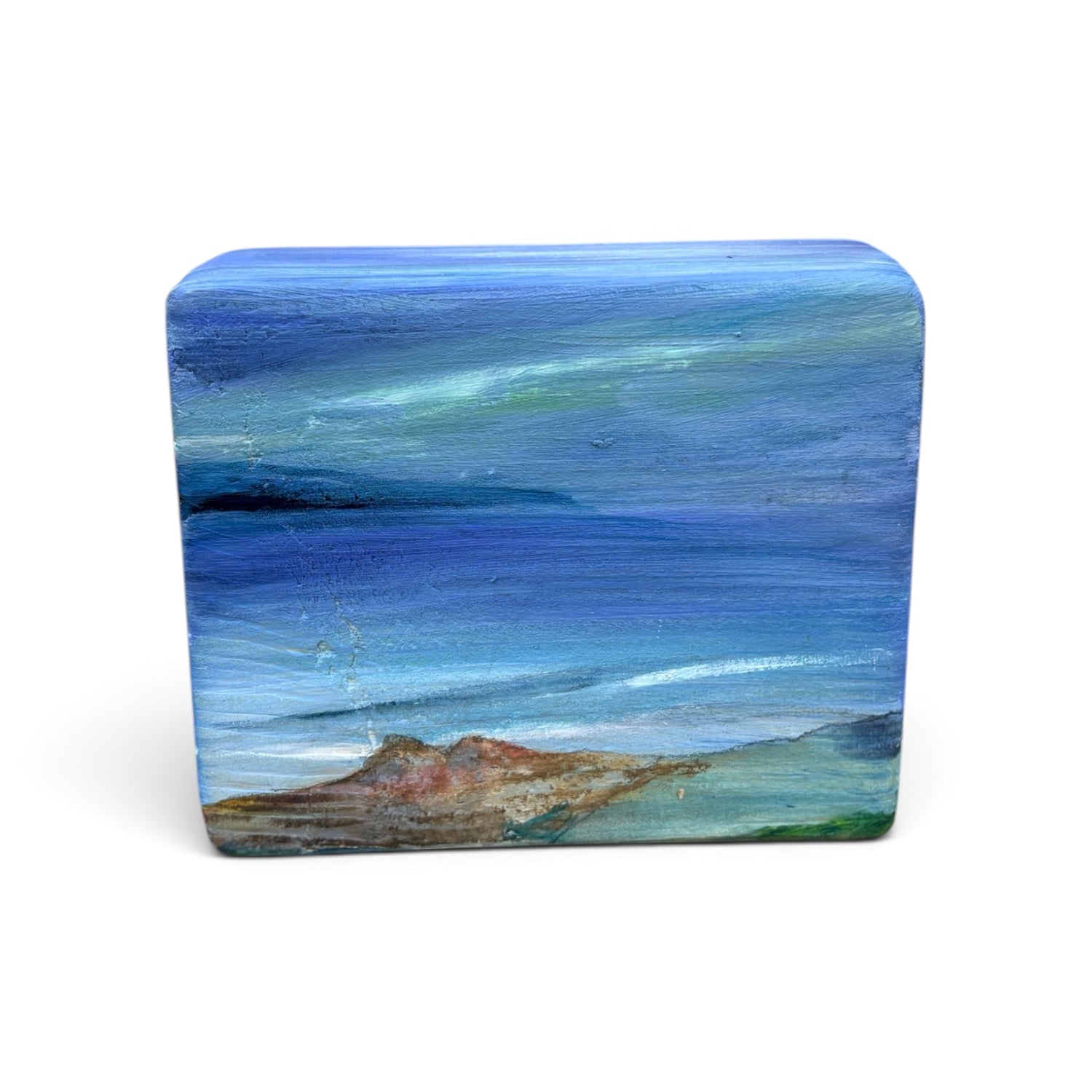 A Seaside Day Painted Wooden Block - Annie Bousfield_Just Makers