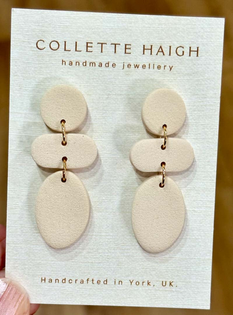 Abstract Dangle Ivory Earrings - CH Handmade_Just Makers