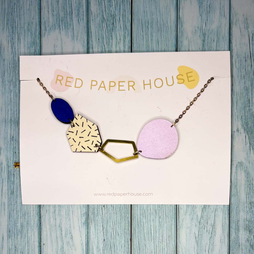 Abstract Gem Necklace 1 - Red Paper House_Just Makers