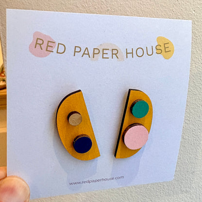 Abstract Spot Studs - Red Paper House_Just Makers