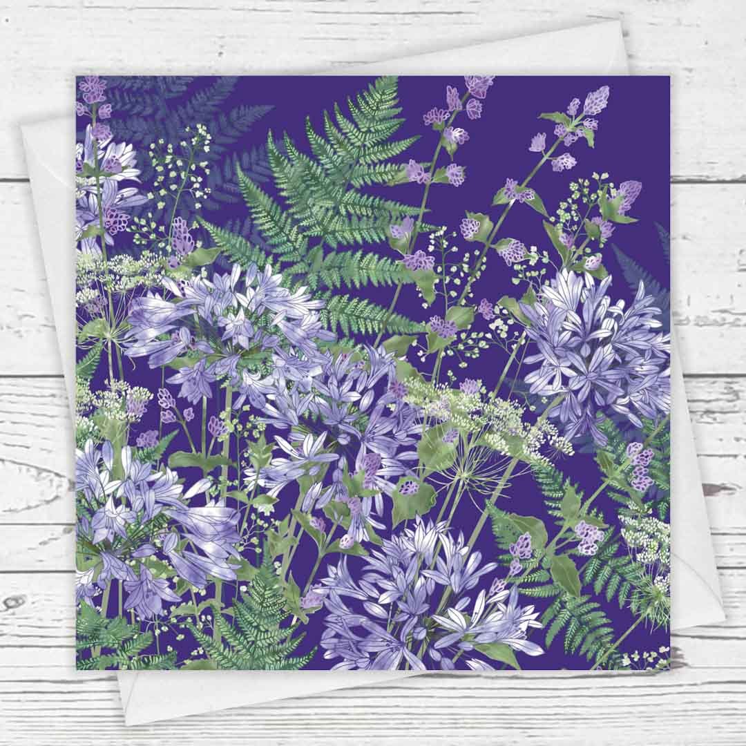 Agapanthus Medley Greeting Card - Fiona Calder - Just Makers Fiona Calder Designs