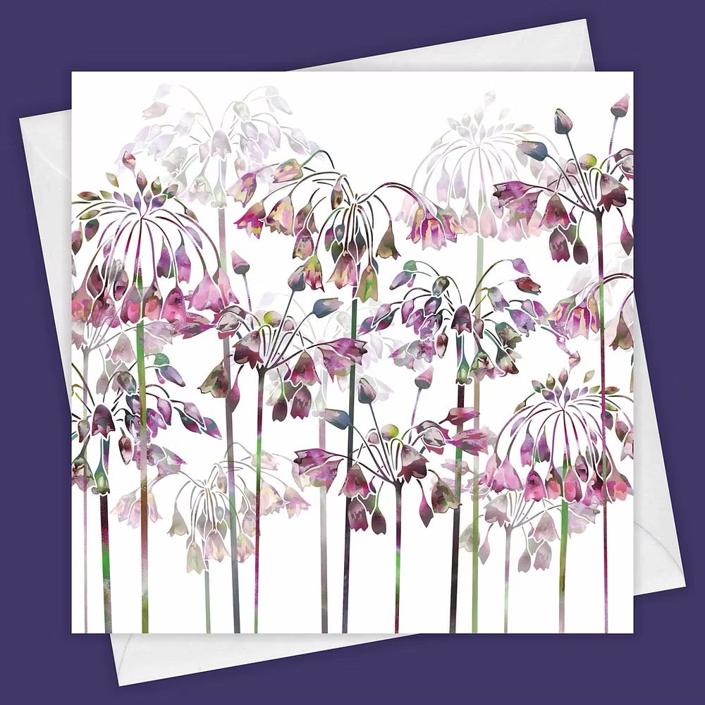 Allium Bells Greeting Card - Fiona Calder_Just Makers