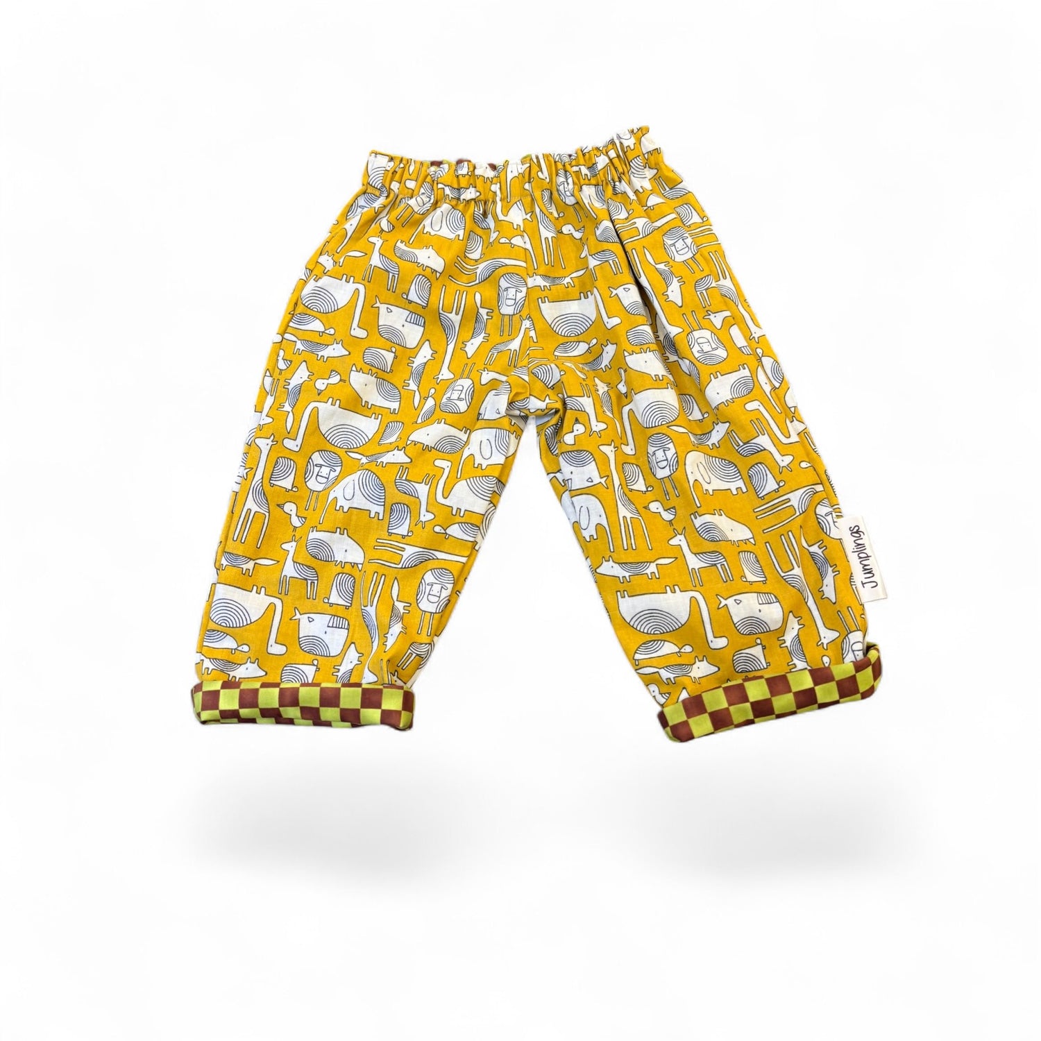 Animal and Check Reversible Trousers 1 Years - Jumplings Clothes_Just Makers