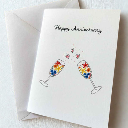 Anniversary Champagne Glasses Card - Beverley Holgate_Just Makers