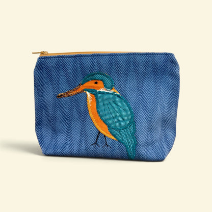 Appliqué Kingfisher Make Up Bag - Made by Marianne_Just Makers