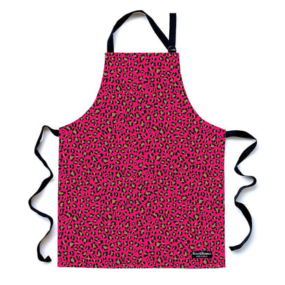 Apron with Pocket - Pink Leopard_Just Makers