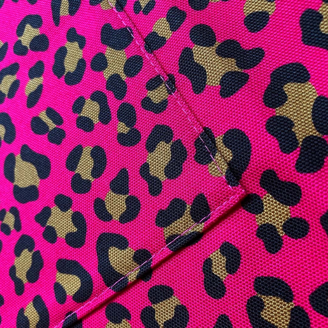 Apron with Pocket Close Up - Pink Leopard_Just Makers