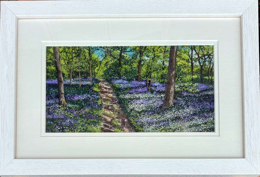 Arlington Bluebells Embroidered Giclee Print - Fiona Robertson_Just Makers