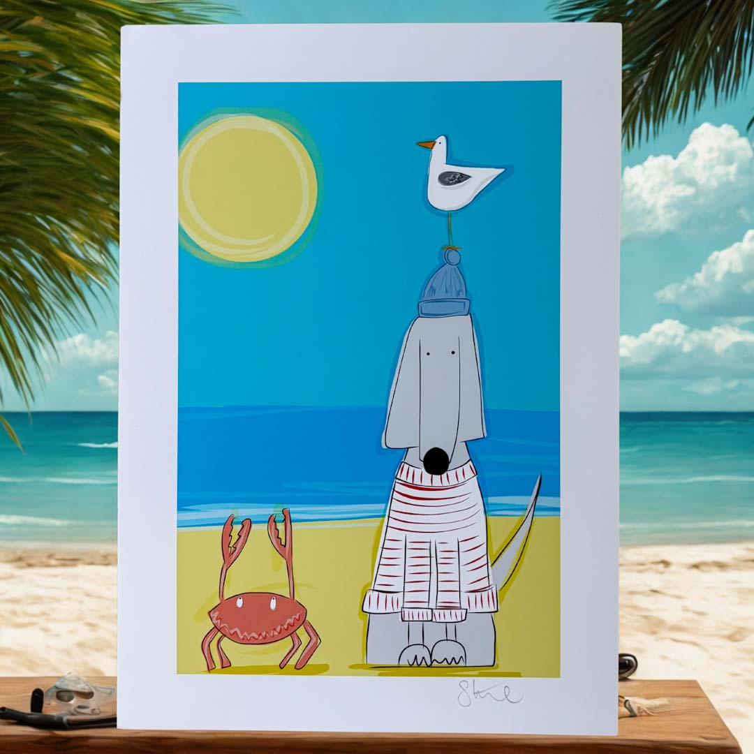 At the Seaside Sprocket A4 Print - Sarah Westwood Illustrator_Just Makers