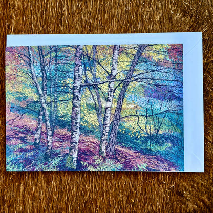 Autumn Birch Detail Greeting Card - Fiona Robertson_Just Makers