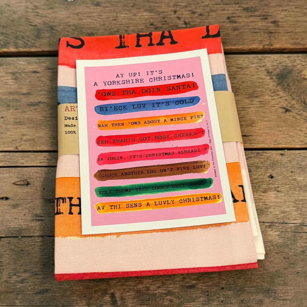 Ay Up, It’s a Yorkshire Christmas Tea Towel | The Proverbial Hare_Just Makers